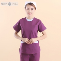New Nurse Suit Woman Han Edition Handwashing Clothes Summer Dress Brushed Handclothes Short Sleeve Oral Split Suit Workwear NP-95