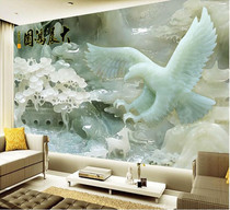Background wall Tile entrance living room TV sofa Background wall painting Cultural stone art sculpture Grand exhibition