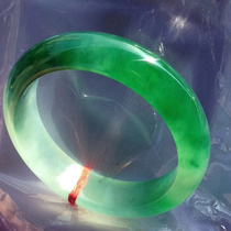 Glass seed jade bracelet Yang Green a goods old pit Burmese Emperor full green floating flower circle jade bracelet female Jade Auction