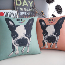 Korean high-end couple dog Chinese Valentines Day Valentines Day gift cotton linen sofa pillow case pillow car cushion