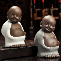 Haoxiang boutique tea pet Buddha statue little monk Zisha Gao kiln tea pet handmade tea play tea ceremony tea tea set accessories