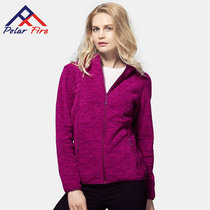 Spring and autumn fleece jacket womens fleece jacket outdoor running hiking plus velvet hooded sports leisure warm coat