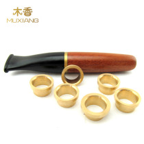 Elecampane cigarette holder decoration copper head copper piece width 2MM outer diameter 14MM stone Nangwood cigarette holder protect metal decorative cover