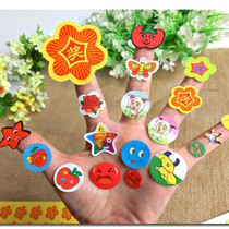 Teachers Cartoon Bonus Stickers Kindergarten Small Red Flowers Praise little kids pentagram colorful animals 10 sheets