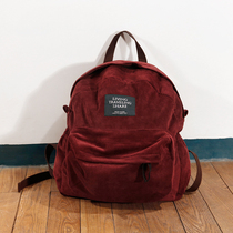 NTMY original corduroy shoulder bag backpack wine red coffee army green black] In stock]