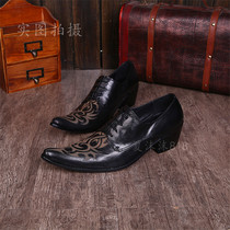 Humorous Chaplin youth trend shoes pointed toe casual beauty hairdresser daily leather shoes bar catwalk stage shoes