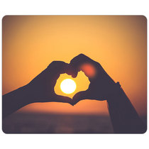 Emotional mouse pad love romantic sunset love hand in hand DIY mouse pad specifications 18*22*0 3cm