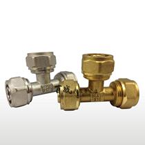 Brass Thickened 1620 Internal and External Wire T-shaped Three-way Solar Aluminum Plastic Pipe Jam Sleeve Type Tess Three-way Joint Fittings