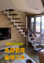 Baiyao stairs Indoor stairs Duplex stairs Attic stairs Steel and wood stairs Chordal bright ring stairs
