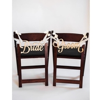 Wooden retro wedding Bride Groom seat decoration logo Bride Groom wedding decoration shooting listing