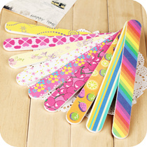 Korean version hot beauty nail fashion printing double-sided nail file grinding damp strip sand strip long-lasting