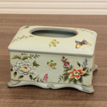 European style retro decorative tissue box creative ceramic paper box simple American new Chinese craft home furnishings
