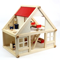 Over Home Family Series Mini Emulation House House Scene Assembly Children Early Education Puzzle Wooden Folding Toys