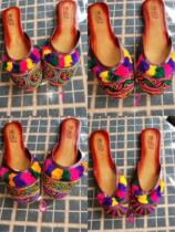 Pakistan color wool hand embroidered womens slippers Travel leisure Nepal Thailand India national style