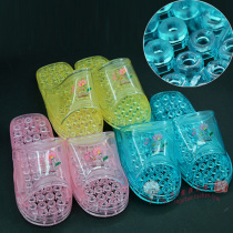 Korea Import Massage Slippers Hollowed-out Bottom Leachate Bathroom Bath Non-slip Home Low Heel Flat-bottomed Printed Sandals