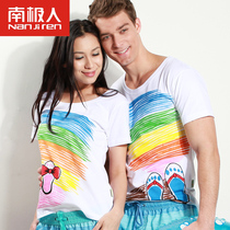 South Pole Summer pure cotton mens beach lovers short sleeves T-shirts Fashion casual cartoon printed T-shirts