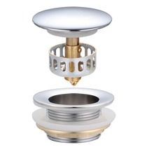 All copper bounce bathtub drain with hair filter mop pool drain shower room wooden barrel tub accessories