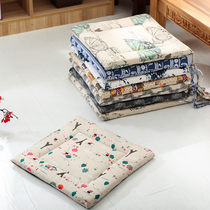 Simple cotton linen chair cushion cushion thickened non-slip tatami cushion breathable computer chair dining table and chair seat cushion