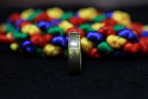 At the end of the Ming Dynasty Tibetan Lao Jin handmade ring size Inner diameter 2 0cm Outer diameter:2 3cm wide 0 6cm