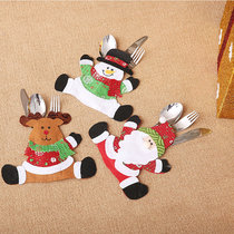 Christmas Decorations Restaurant Hotel Arrangement New Non-woven Fabric Seniors Snowman Knife Fork Bag Creative Cutlery Sleeve