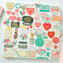 Judy hand-paved hot stamping material hand account sticker 58 pieces of retro hipster pre-cut adhesive die cut