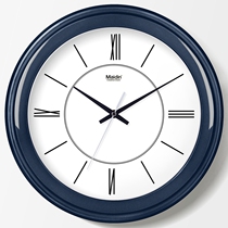 Medin clock and clock living room round creative clock Wall watch simple mute electronic quartz clock perpetual calendar E501