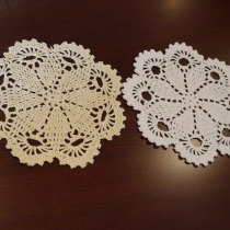 I love my home handmade crochet hook cotton lace hollow woven table mat coaster insulation pad white beige