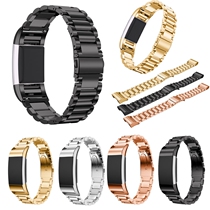 Fitbit Charge 2 Stainless Steel Strap Charge Heart Rate Smart Bracelet Three Beads Steel Band Metal Wristband