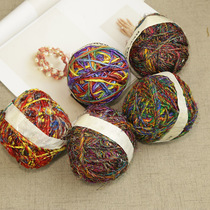 Nepalese silk thread rope full colour silk rope velvet DIY hand chain foot chain hand rope hat scarf Dirty Braid Accessories