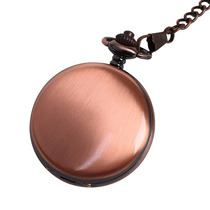 Large two-sided light ancient red thick chain retro style pocket watch simple classic pocket watch a generation 9047