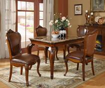 American solid wood 1 4 m table European style antique long table natural marble 1 6 m dining table solid wood long table