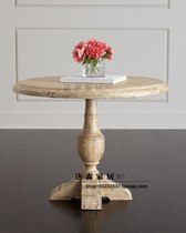 Export American French country style solid wood round coffee table European neoclassical sofa corner a few sides