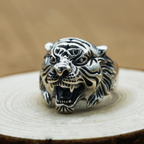 Manufacturer supply 925 pure silver fashion Fashion Ornament Men Personality Tiger Head Ring Thai Silver Retro Bully Forefinger Ring Ring