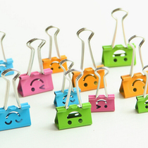 Cute expression smile 25mm 19mm color ticket holder) long tail clip) Dovetail clip random