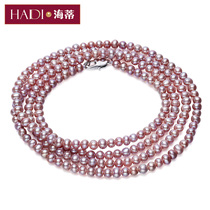 Heidi jewelry wrist ya 4-5mm nearly round strong light freshwater pearl long necklace multi-layer bracelet for girlfriend