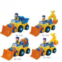 Huile 566 disassembly and assembly childrens engineering vehicle Electric vehicle assembly puzzle assembly Excavator bulldozer transport vehicle