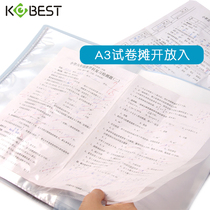 Aa3 students use test paper clip multi-layer transparent insert bag flat vertical information book paper clip 8K picture book clip