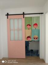 Barn door Paint Bathroom door Kitchen sliding door Push-pull hanging track Indoor wooden door Room door Cloakroom