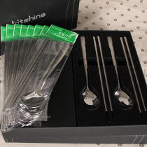South Korea Import kitshine304 Stainless Steel Chopsticks Spoon Gift Box Suit 10 Pieces Kitchen Cutlery Gift