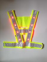  LED flashing light with light Reflective vest Reflective vest I-shaped V-shaped clothing reflective clothes riding