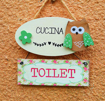 Mori bathroom sign class card creative personality retro door number toilet sign wooden Listing custom