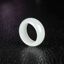 Natural Xinjiang Hetian Jade white jade ring men and women jade ring jade finger Jasper ring couple