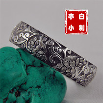 Li Xiaobai 9999 sterling silver bracelet handmade sterling silver bracelet Clover silver bracelet Silver jewelry jewelry