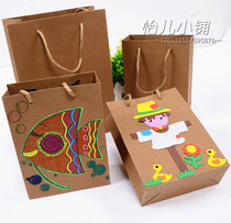 Kindergarten Environment Placement Kraft Paper Bag Creative Beauty Rau Diy Handmade Child Painting Material