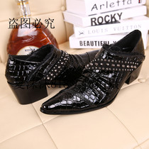 Korean Version Fashion Daily Business Casual Mens Shoes Tip Trendy Hair Stylist Mens Clothing Board Shoes Bar Youth Single Shoes