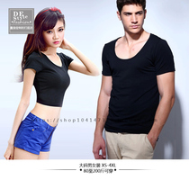 aa high waist all-match plus size short-sleeved slim T-shirt mens and womens round neck pure cotton low-neck half-sleeved couples bottoming shirt