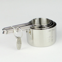Thickened 304 stainless steel measuring cup 4-piece baking measuring spoon Spoon measuring tool scale cup Teaspoon food weighing hot oil small pot