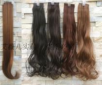 Simulation hair two clips incognito thickened wig pieces female 2 card pear flower long curly hair pieces can be hot straight large wave hair pieces