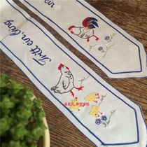 Foreign trade original single export chicken embroidery cartoon curtain strap long strip table flag bow 12*170