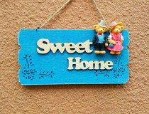 Sweet home European-style creative home Decorative Items Clothing Shop Florist Wall Listing Personality Wooden Doorplate Customised